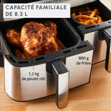 FRITEUSE A AIR DUAL EASY FRY & GRILL 8,3 L en acier inoxydable