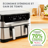 FRITEUSE A AIR DUAL EASY FRY & GRILL 8,3 L en acier inoxydable