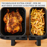 FRITEUSE A AIR DUAL EASY FRY & GRILL 8,3 L en acier inoxydable