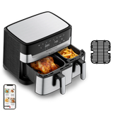 FRITEUSE A AIR DUAL EASY FRY & GRILL 8,3 L en acier inoxydable